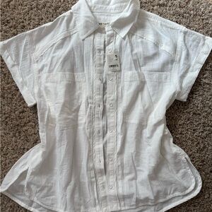 NWT We The Free White Button-Up Shirt